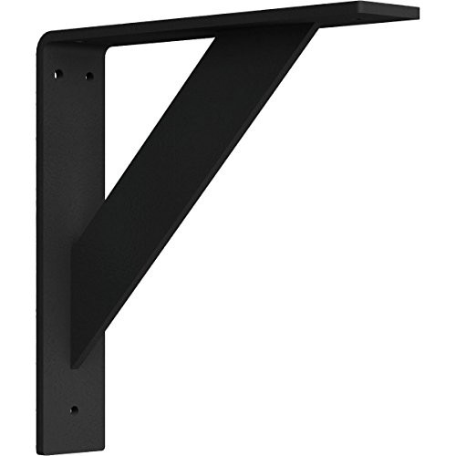 Ekena Millwork BKTM02X10X10TRHBL 2" W D x 10" H Traditional Steel Bracket, Hammered Black, 2 Wx10 Dx10