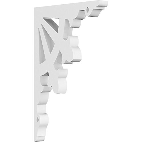 Ekena Millwork BKTP01X04X07RL PVC Bracket, 5/8"W X 4 1/2"D X 7"H, White