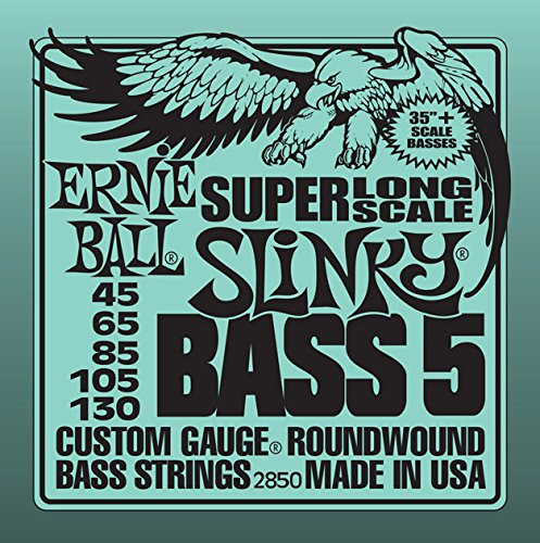 Ernie Ball 5-String Super-Long Scale Slinky Bass Set, .045 - .130