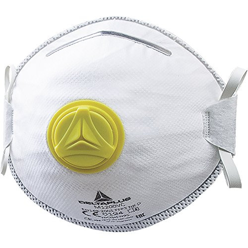 Elvex Delta Plus M1200VC Disposable Respirator with Valve, Capacity, Volume, N/A, One Size, White