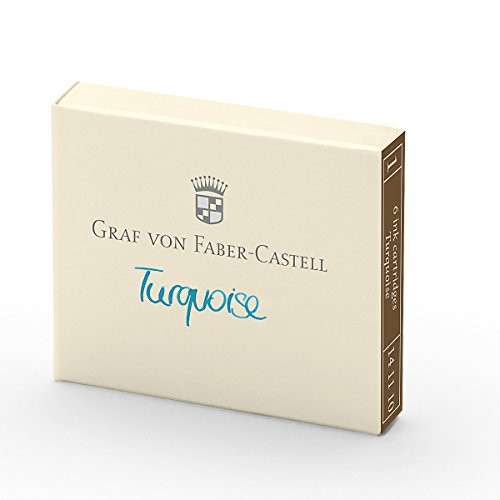 Graf von Faber-Castell Ink Cartridges, Box of 6, Turquoise (FC141110)