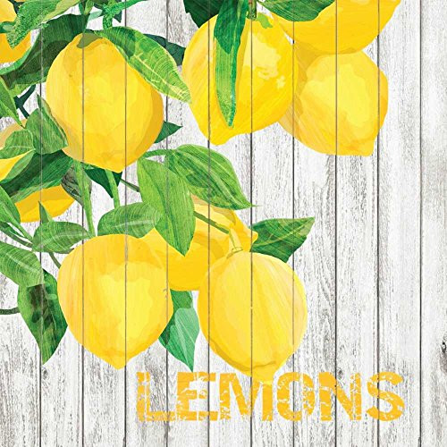 Paperproducts Design 1252392 Harvest Lemons Beverage Paper Napkin Yellow