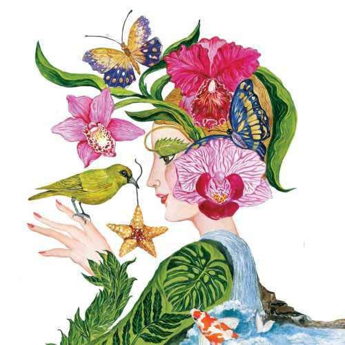 Paperproducts Design PPD 1252840 La Flora Beverage/Cocktail Paper Napkins,5"x5", Multicolor