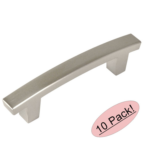Cosmas 5235SN Satin Nickel Contemporary Cabinet Hardware Handle Pull - 3' Hole Centers - 10 Pack
