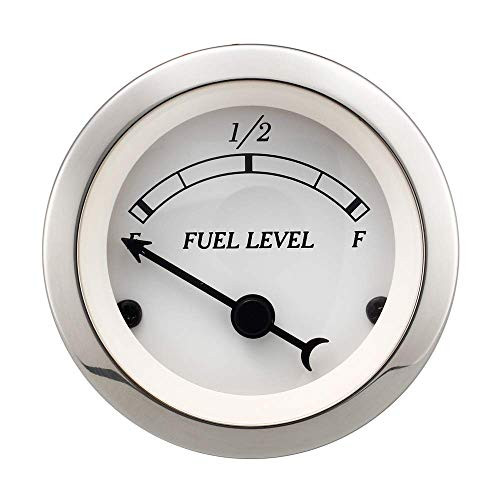 MOTOR METER RACING Classic Instruments Fuel Gauge 2" White Dial Chrome Bezel Black Needle