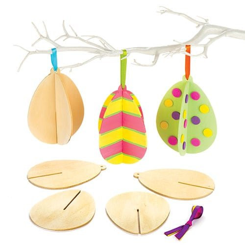 Baker Ross Wooden 3D Easter Eggs - Easter/Spring Party Bag Filler or Gift for Kids (Pack of 6) Baker Ross Wooden 3D Easter Eggs - Easter/Spring Party Bag Filler or Gift for Kids (Pack of 6)