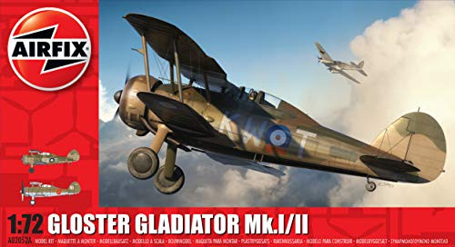 Airfix Gloster Gladiator MK I/MK II 1:72 WWII Military Aviation Plastic Model Kit A02052A