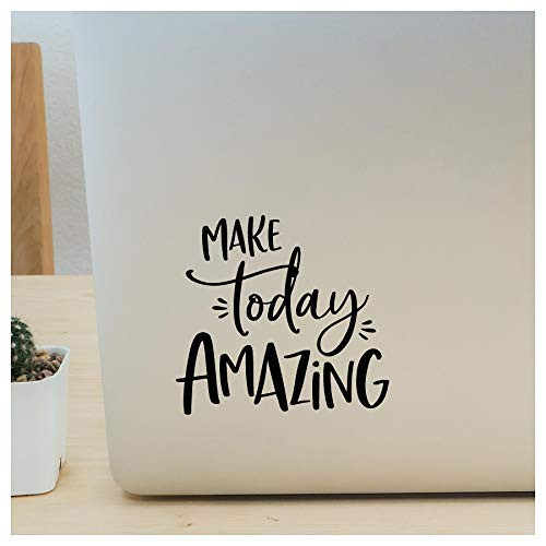 Make Today Amazing Motivational Vinyl Lettering Wall Decal Sticker (5" H x 5.5" L, Black)