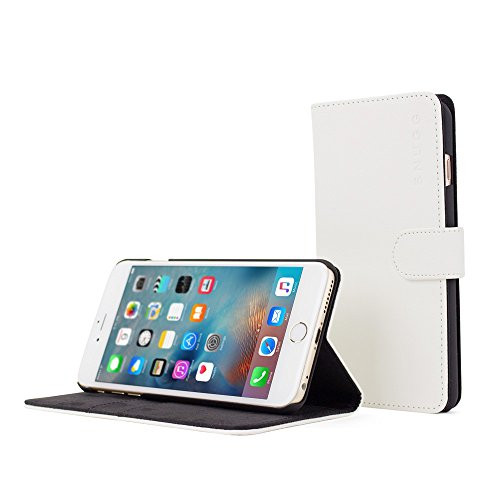 iPhone 6 Plus / 6s Plus Case, Snugg - Leather Wallet Cover Case with (White) for Apple iPhone 6 Plus / 6s Plus