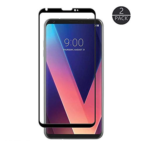 2 Pack LG V30 Glass Screen Protector Premium 3D Full Coverage Curved Edges Tempered Glass Screen Protector Film, 9H Hardness, Case Friendly (LG V30)