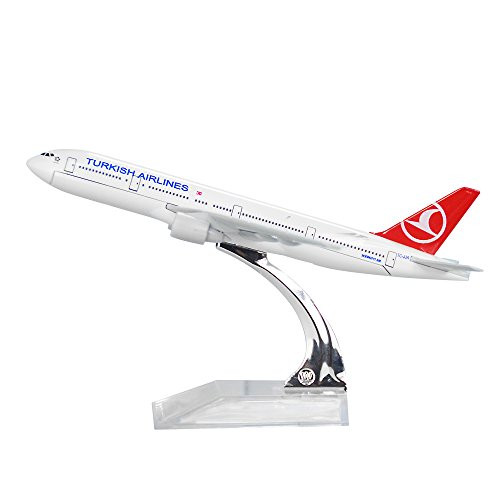 24-Hours Turkish Airlines Boeing 777-300 Alloy Metal Plane Airplane Model