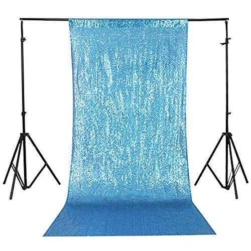 TRLYC 4Ft7Ft Turquoise Sequin Wedding Fabric Party Background Sparkly Wedding Curtain