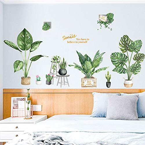 Youyouyu Tropical Plants Green Leaves Wall Stickers Living Room Bedroom Wall Decals Art Murals Home Decoration (Leaf A) Youyouyu Tropical Plants Green Leaves Wall Stickers Living Room Bedroom Wall Decals Art Murals Home Decoration (Leaf A)