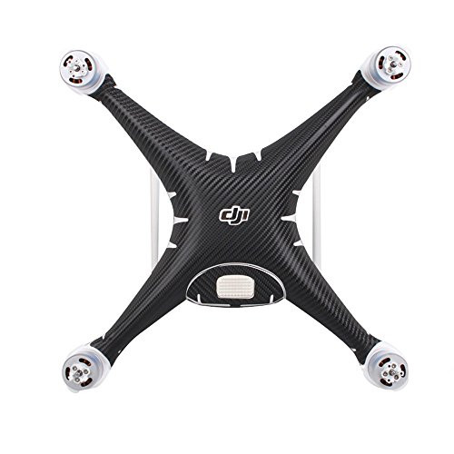 Bestmaple Carbon Grain Stickers Decals for DJI Phantom 4 PRO and Phantom 4 PRO+ Drone Body and Remote Controller Wrap Skin (Black)