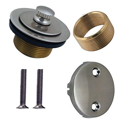 Wood Grip Universal Conversion Kit Bathtub Tub Drain Assembly, All Brass Construction (Satin Nickel)