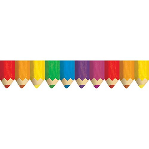 Creative Teaching Press CTP6475BN Jumbo Colored Pencils Border, 35' Per Pack, 6 Packs