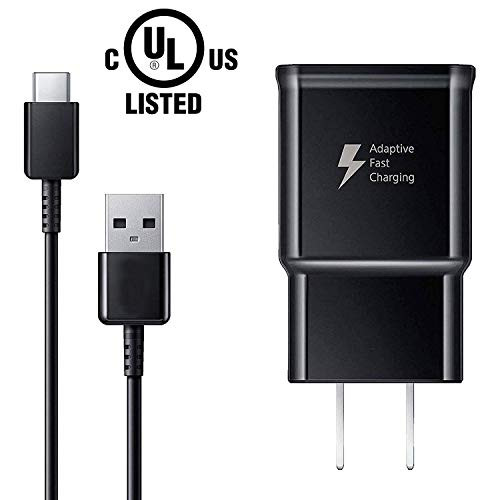 USB Type C Charger Cable and Adaptive Fast Charging Wall Charger Adapter Kit Compatible with Samsung Galaxy S10/S10+ S10e /S9/S9+/S8/S8+ Plus Note 8/Note 9 & Other Smartphones