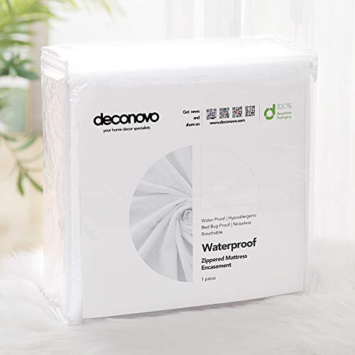 Deconovo Zippered Mattress Encasement Cotton Terry Fitted Soft Breathable Waterproof Bed Bug Proof Vinyl Free and Noiseless Protector Cover, Twin XL, 12" Deep Deconovo Zippered Mattress Encasement Cotton Terry Fitted Soft Breathable Waterproof Bed Bug Proof Vinyl Free and Noiseless Protector Cover, Twin XL, 12" Deep