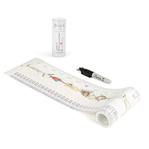 TALLTAPE - Portable, Roll-up Height Chart, FREE Sharpie Marker Pen To Measure Children From Birth, Choice of 10 Designs, a Memento For Life - Wild Animals