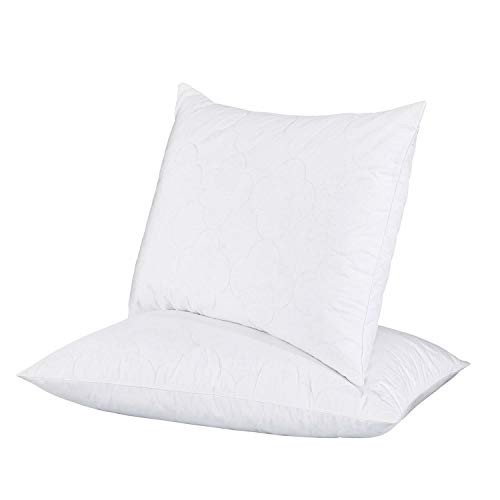 Dreamhood Goose Feather and Down Pillows for Side Sleepers, 100% Cotton Cover, Standard/Queen Size (2PACK)