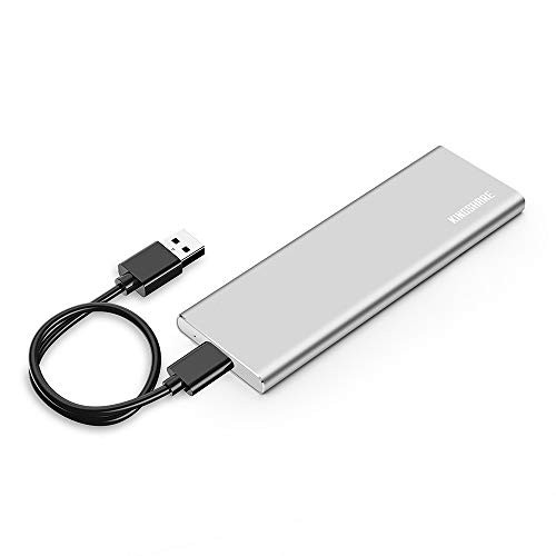 KINGSHARE USB3.0 External Enclosure Case for SATAIII Portable SSD Hard Drive Case 6Gb/s M.2(NGFF) 2280 SATA SSD -Silver