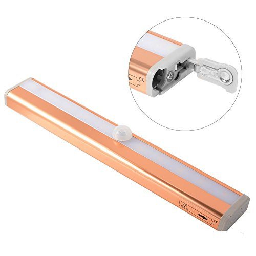 Motion Sensor Light, 10 LED Wireless Motion Nightlight Portable Magnetic Security Closet Light Stick Up Motion Sensor Night Lights for Closets Hallway Stairway Bathroom,Rose Gold,Warm