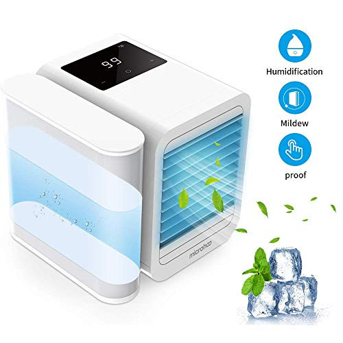 Trevoz Personal Air Cooler Portable Air Conditioner Fan, Evaporative Humidifier, Purifier, 3 in 1 USB Mini air Cooler Office Desktop Cooling Fan (White)