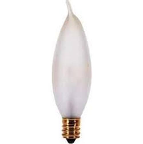 HC Lighting - E12 Candelabra Base 10 Watt Frosted Flame Tip 130 Volt Decorative Chandelier Light Bulb (10 Pack)