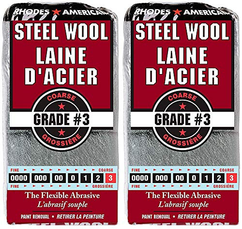 Rhodes American #3 12 Pad Steel Wool (Pack of 2) Helps to Remove Old Paint, Varnish, Lacquer and Shellac in Conjunction with Paint Removers or Strippers
