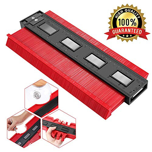 Contour Gauge Duplicator, 10 Inch Profile Gauge Shape Duplicator Copying Tool, Woodworking Shape Tracing Template, Precisely Copy Irregular Shape for Perfect Fit and Easy Cutting (Red)