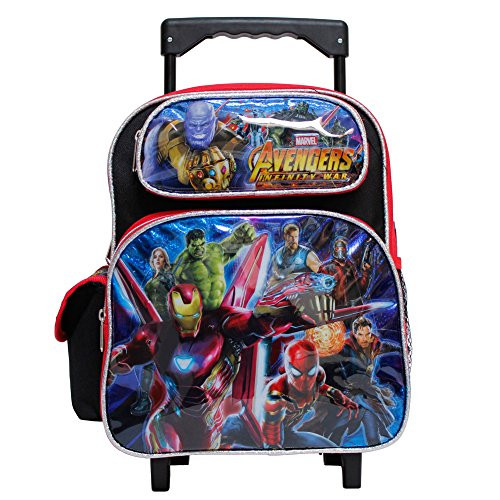 Marvel Avengers Infinity War Black & Red Small Boy's Rolling School Backpack