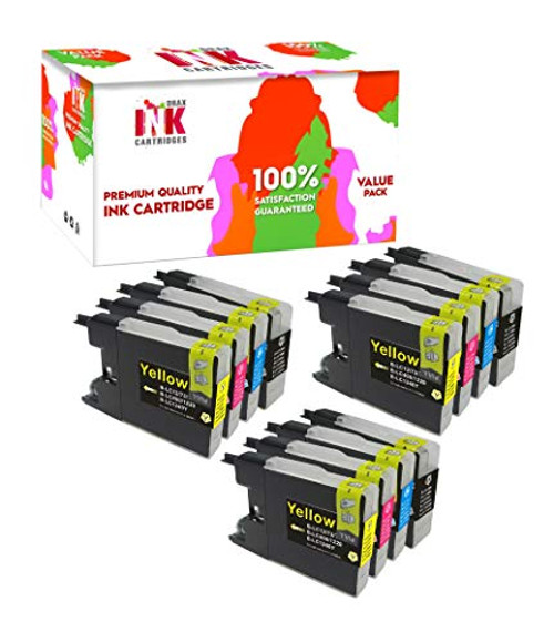 Drax Ink Cartridges - 12 Pack LC75 High Yield Replacement Ink Cartridges for Brother MFC-J280W MFC-J430W MFC-J435W MFC-J5910DW MFC-J625W MFC-J6510DW MFC-J6710DW MFC-J6910DW MFC-J825DW MFC-J835DW LC 75