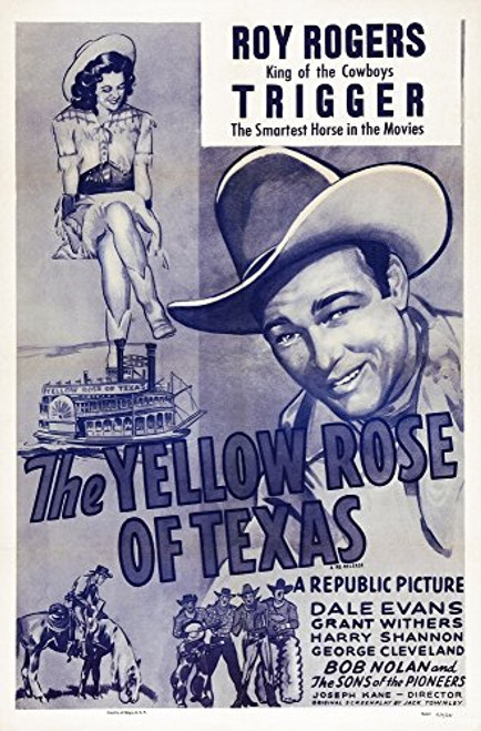Posterazzi The Yellow Rose of Texas Us Art from Left: Dale Evans Roy Rogers 1944 Movie Masterprint Poster Print, (11 x 17)