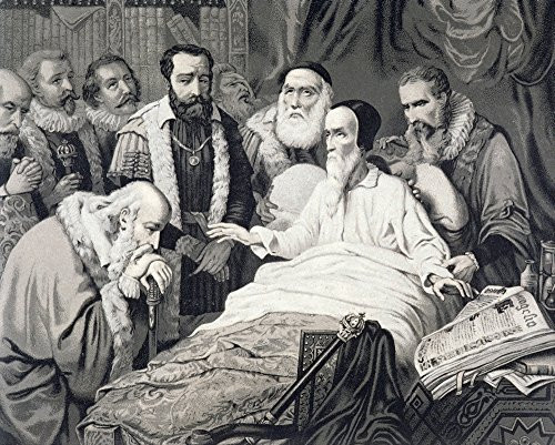 Posterazzi John Calvin 1509 To 1564 French Protestant Theologian On His Death Bed From 19Th Century Engraving Poster Print (16 x 13) Posterazzi John Calvin 1509 To 1564 French Protestant Theologian On His Death Bed From 19Th Century Engraving Poster Print (16 x 13)
