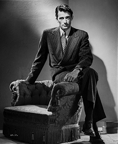 Gregory Peck Siting on Couch in Tuxedo Black and White Portrait Photo Print (8 x 10)
