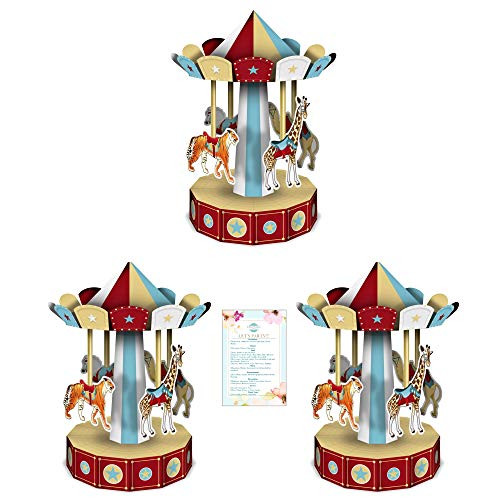 Three 10 3-D Vintage Circus Carousel Centerpieces (with Party Planning Checklist)