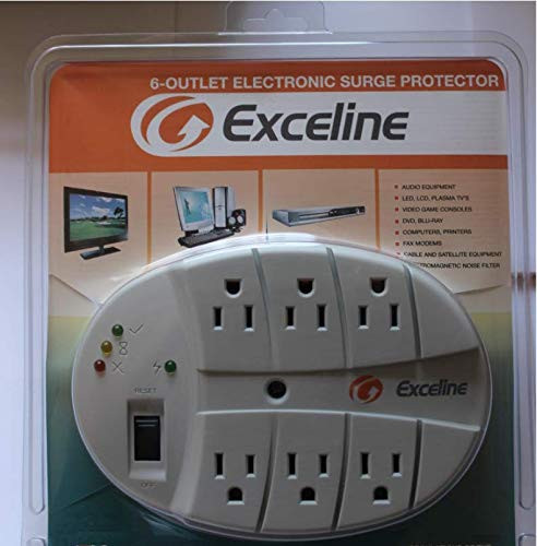 6-Outlet Electronic Surge Protector for Tv's, Audio Equipment, Video Games, Computers, Printers