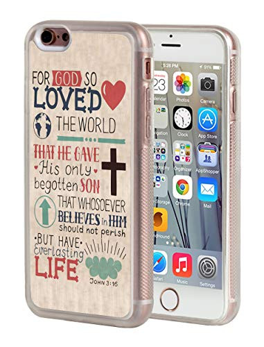 iPhone 6 Plus Case,iPhone 6S Plus Case,BWOOLL Christian Quotes Bible Verse John 3:16 Design Slim Anti-Scratch Shockproof Clear TPU Rubber Protective Cover for iPhone 6 Plus/iPhone 6S Plus (5.5 inch)