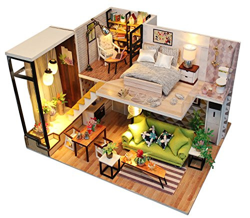 Flever Dollhouse Miniature DIY Music House Kit Manual Creative with Furniture for Romantic Artwork Gift (Romantic Northern Europe)