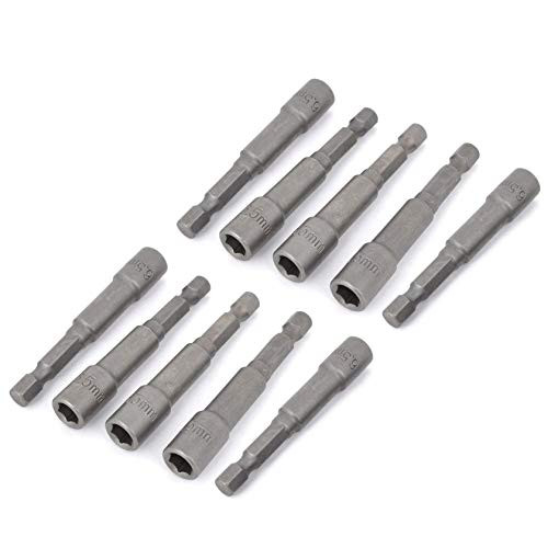XMHF 6.5mm x 65mm H6.5 Hex Socket Impact Nut Setter Driver Bit 10Pcs
