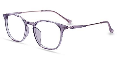 Firmoo Blue Light Blocking Glasses, Square Computer Glasses,Clear Purple Eyewear Frames for Women/Men