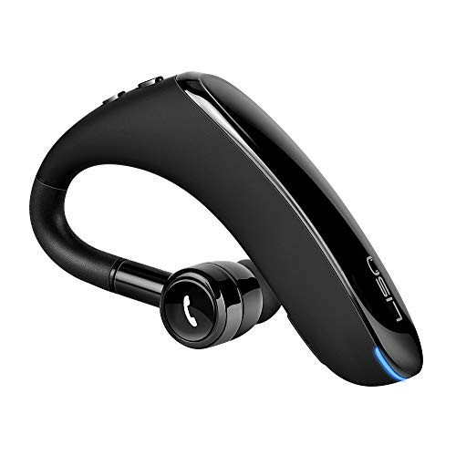Wireless Bluetooth Headset,Handsfree Bluetooth Earpiece V5.0, Single Ear Business Headphones with Noise Cancelling Mic,18-21 Hrs Playtime for Cell Phone(Black)