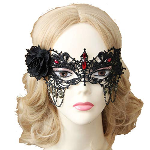 Countonme Halloween Costume Masquerade Women Eye Face Mask with Black Lace Venetian Masks for Party/Ball Prom/Mardi Gras/Wedding/Wall Decoration