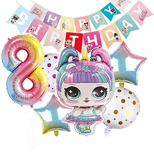 LOL Party's Balloons for Chrildren Surprise Birthday Balloon Bouquet Decorations Surprise Doll Banner Chirldrens Party
