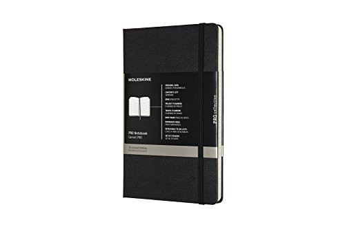 Moleskine PRO Notebook, Hard Cover, Large (5" x 8.25") Professional Project Planning, Black