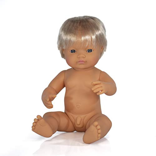 Miniland 15'' Anatomically Correct Baby Doll, Caucasian Boy