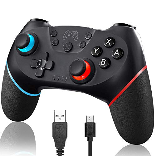 Issten Switch Wireless Controller for Nintendo Switch, Switch Gamepad with Dual Shock Vibration Motor Gyro 6-axis Sensing Turbo Function Remote Joystick for Nintendo Switch and PC Black