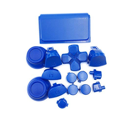 Replacement Full Button L1 R1 L2 R2 Trigger Buttons Controller Repair for Sony Playstation 4 PS4 Pro Slim JDS-040 Controller (Blue)