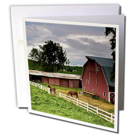 3dRose Barn, Farm Country, Palouse, Colfax, Washington Greeting Cards, 6" x 6", Set of 12 (gc_95827_2)