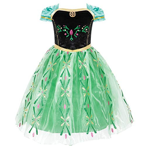 Baby.Yep Little Girls Anna Princess Dress Elsa Snow Party Queen Halloween Cosplay Costume
